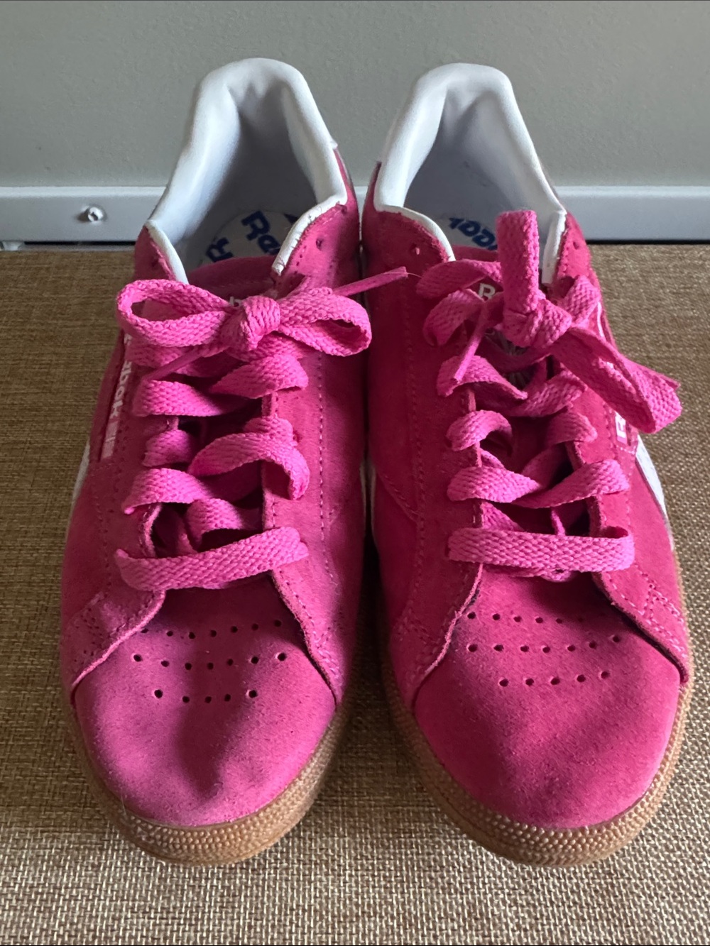 Reebok Hot Pink Suede Low-Top Sneakers